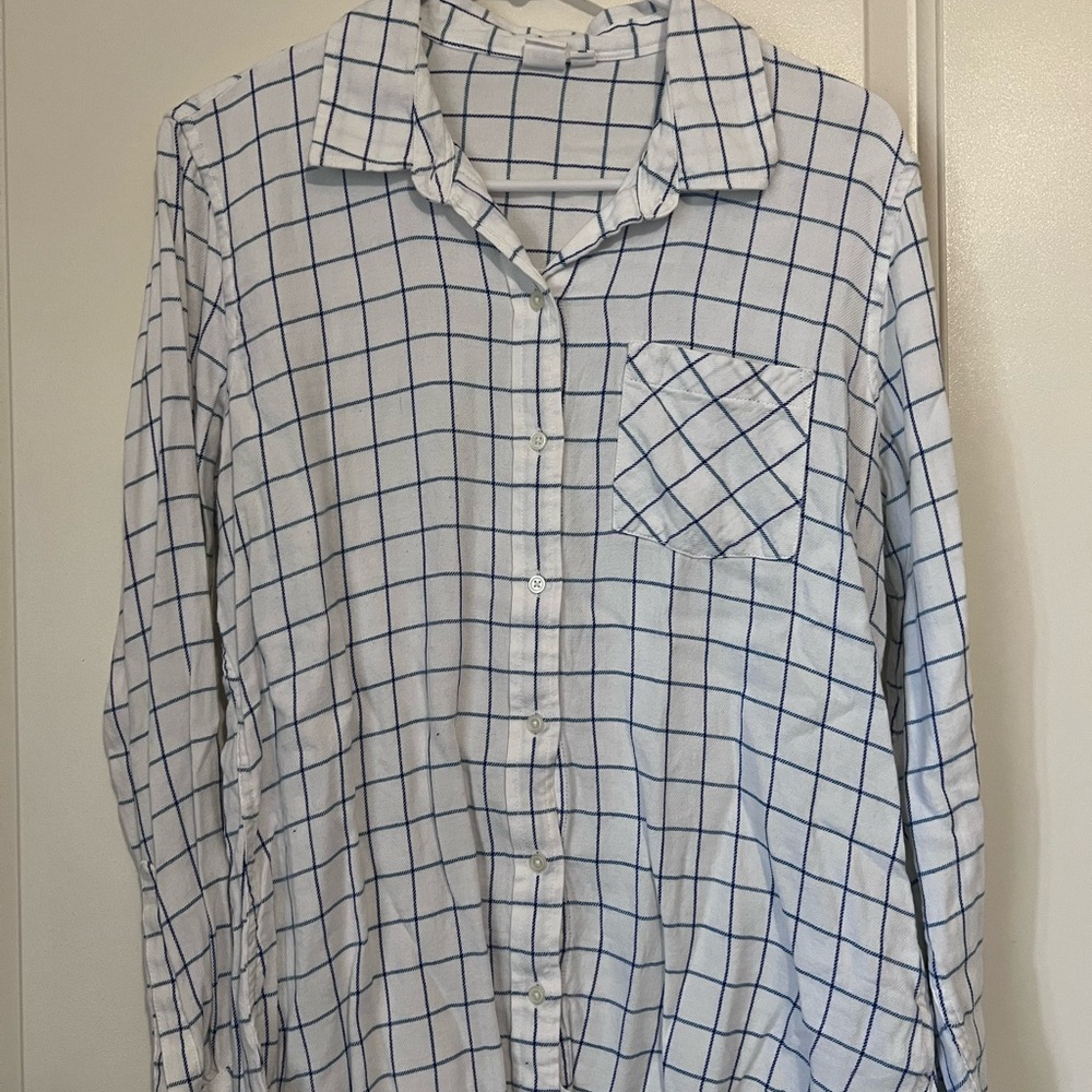 Blue and White Checkered Women’s Shirt
